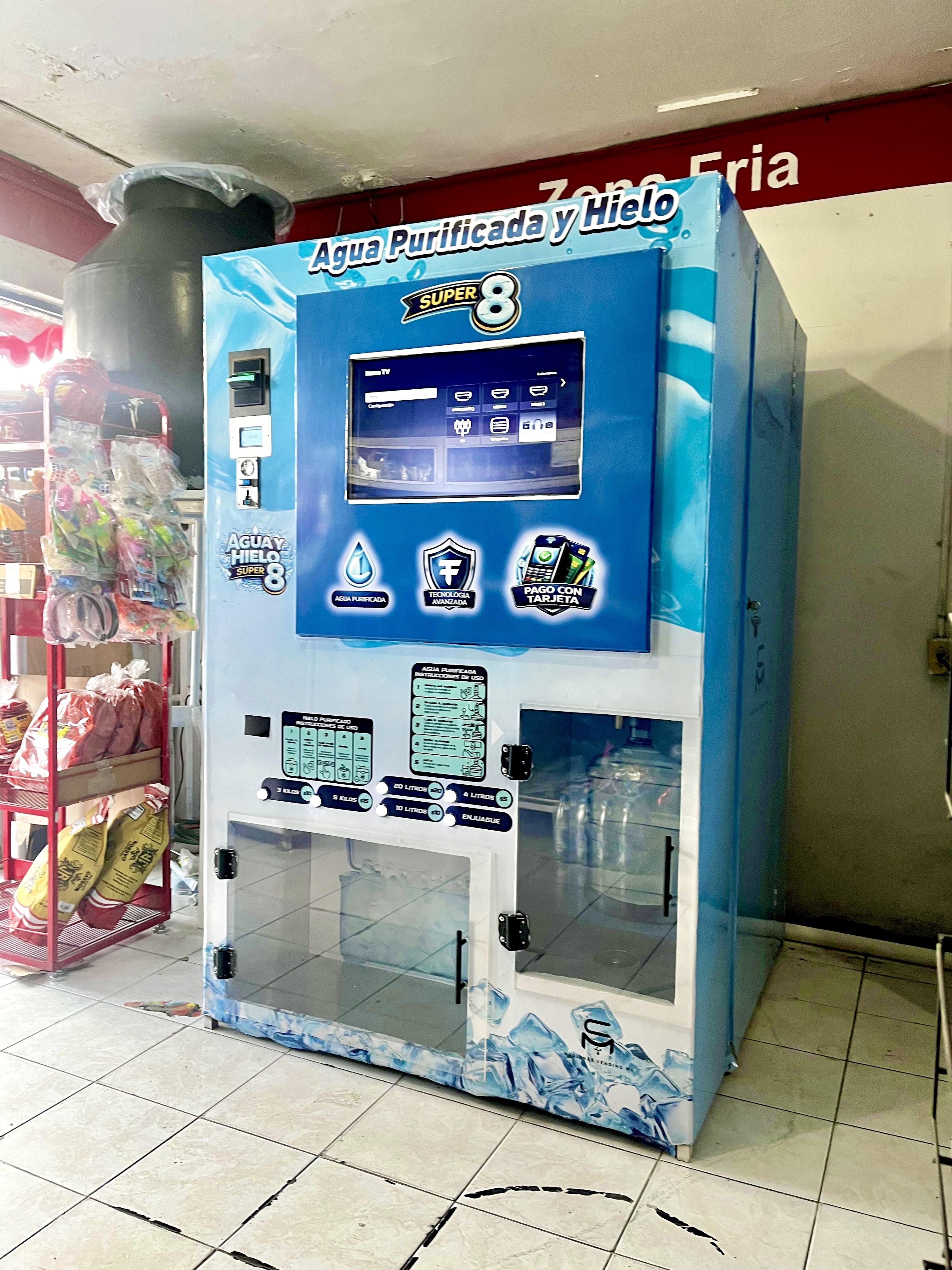 Kiosco dúplex agua y hielo instalado en punto comercial