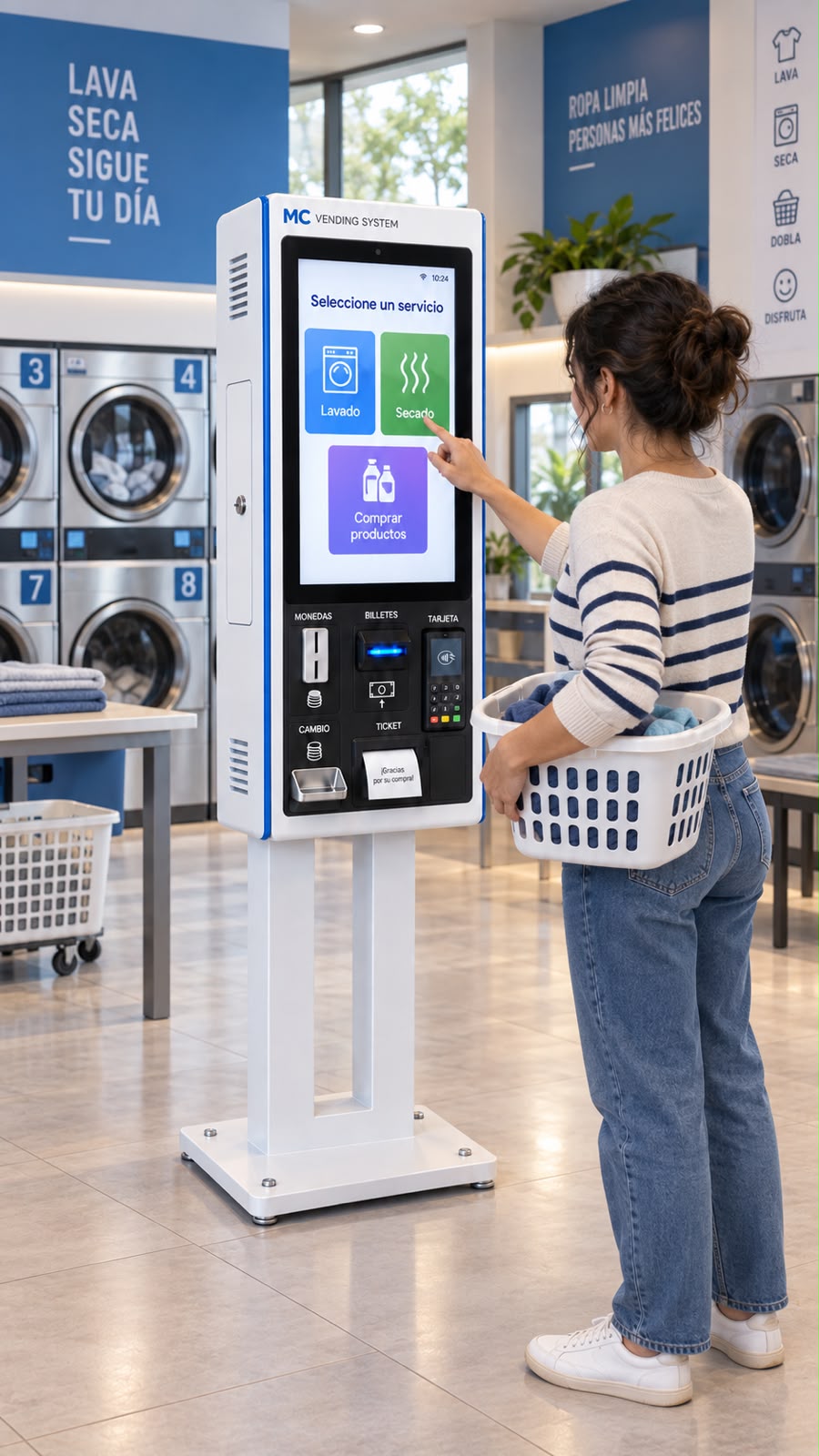 Kiosco automático para servicios de autoservicio